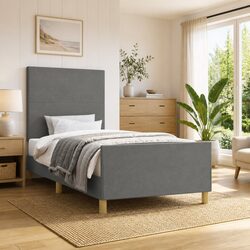Durable King Single Bed Frame with Adjustable Headboard