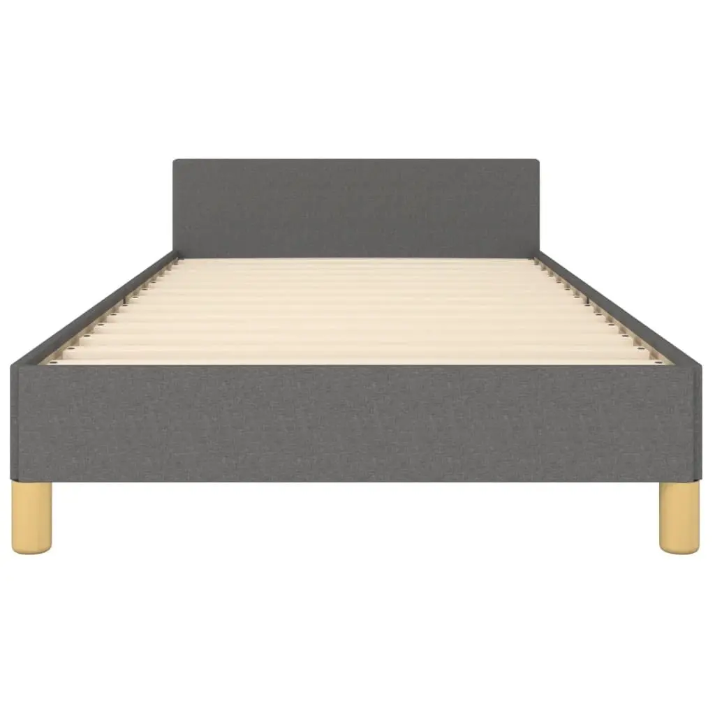 Grey Fabric King Single Bed Frame with Adjustable Headboard