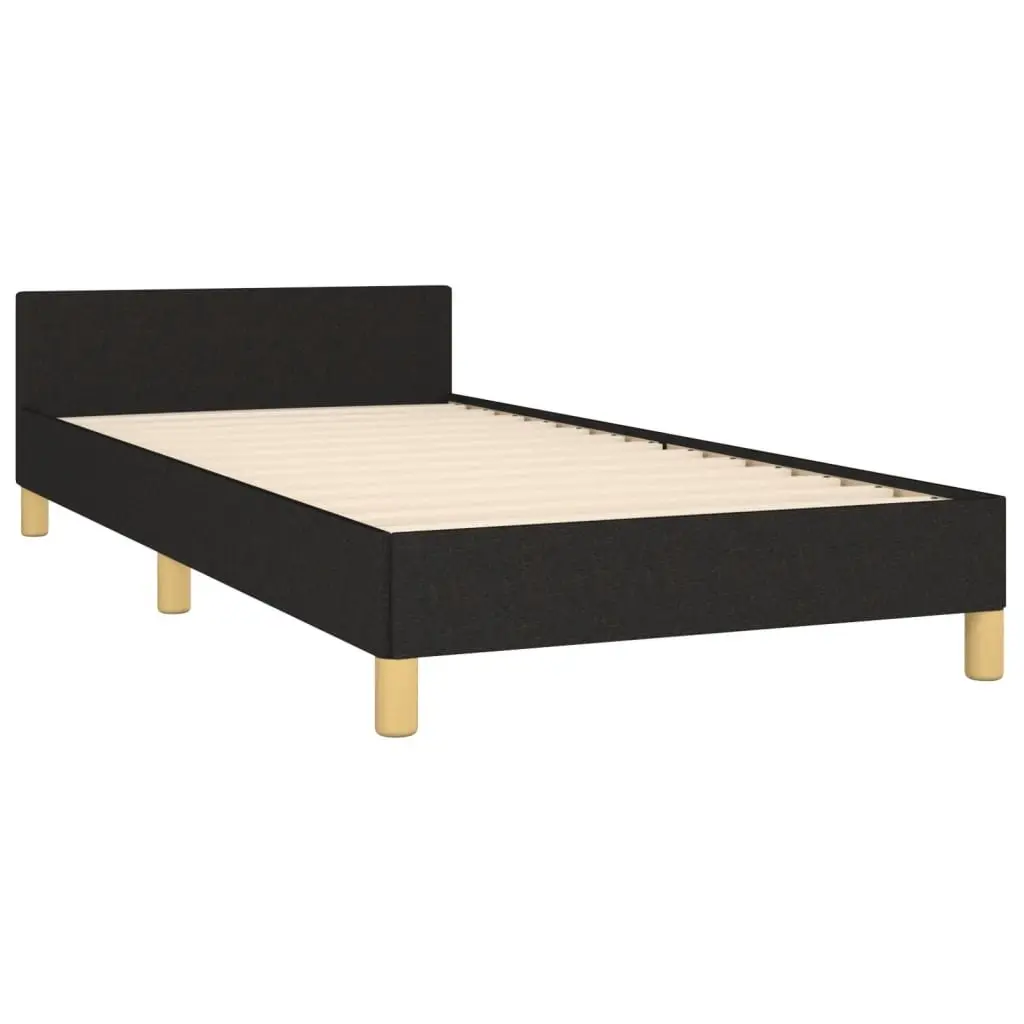 King Single Bed Frame with Adjustable Black Headboard