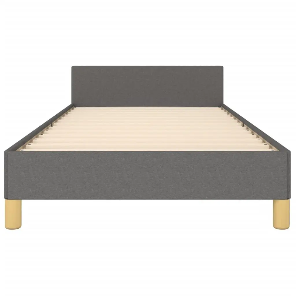 King Single Bed Frame with Adjustable Grey Headboard