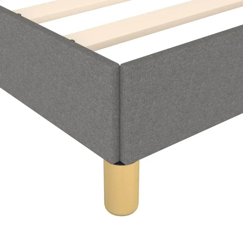 King Single Bed Frame with Adjustable Grey Headboard