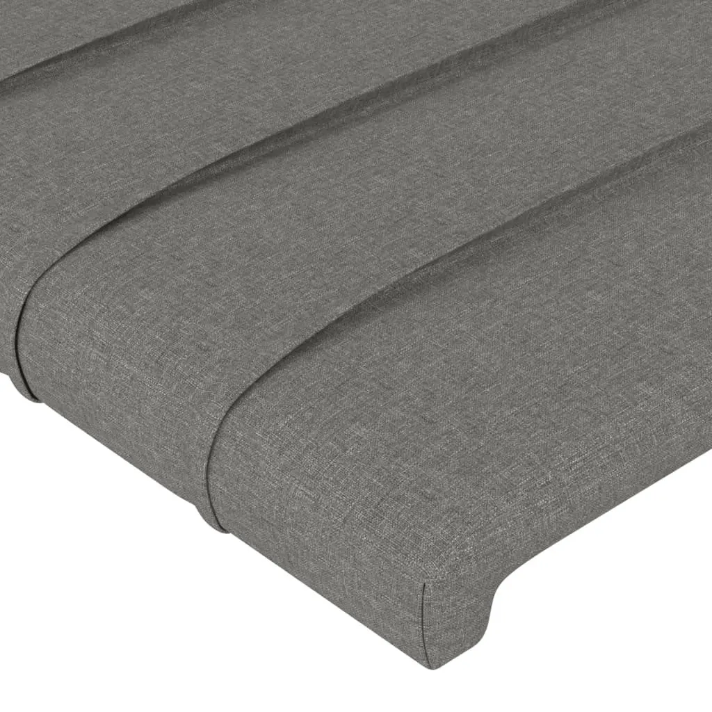 King Single Bed Frame with Adjustable Grey Headboard