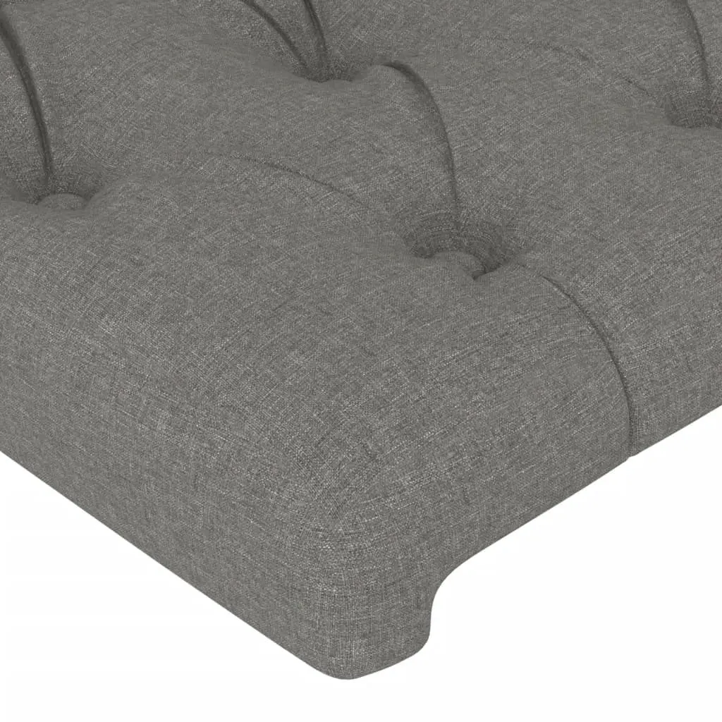 Bed Frame Fabric Grey 107x203 cm Upholstered with Headboard