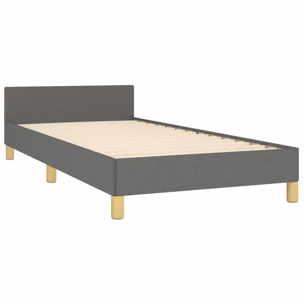 Grey Fabric King Single Bed Frame with Headboard