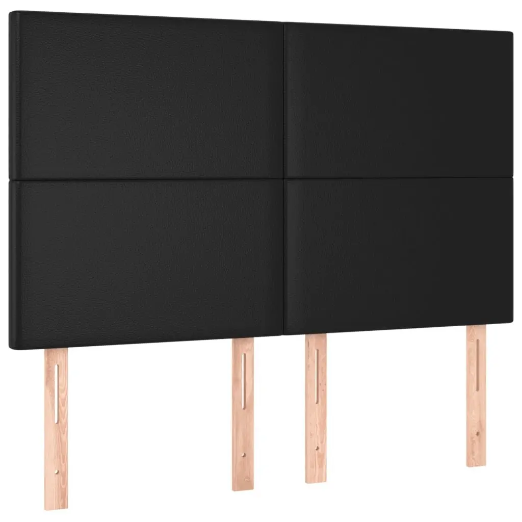 Double Bed Frame Faux Leather 137x187cm Black