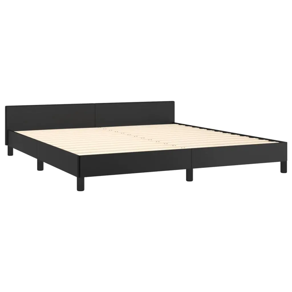 Queen Bed Frame Faux Leather 152x203 cm Black