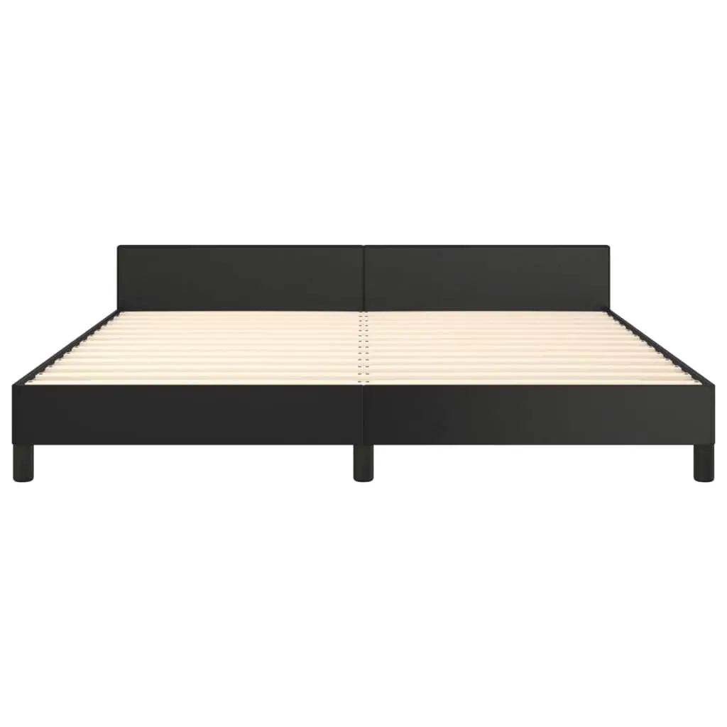 Queen Bed Frame Faux Leather 152x203 cm Black