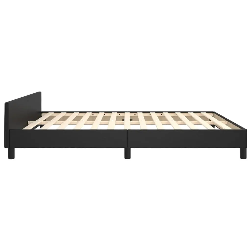 Queen Bed Frame Faux Leather 152x203 cm Black