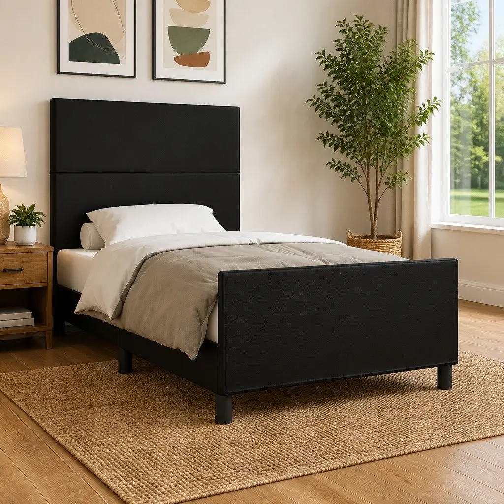 King Single Bed Frame with Adjustable Headboard