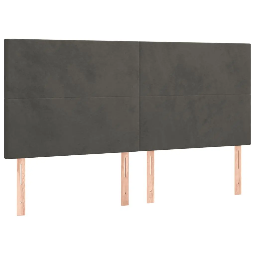 Dark Grey Velvet Queen Bed Frame with Adjustable Headboard