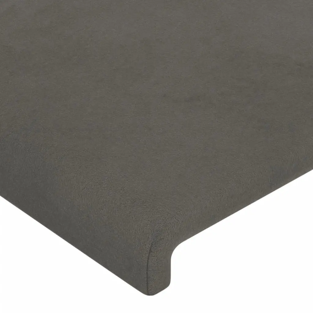 Dark Grey Velvet Queen Bed Frame with Adjustable Headboard