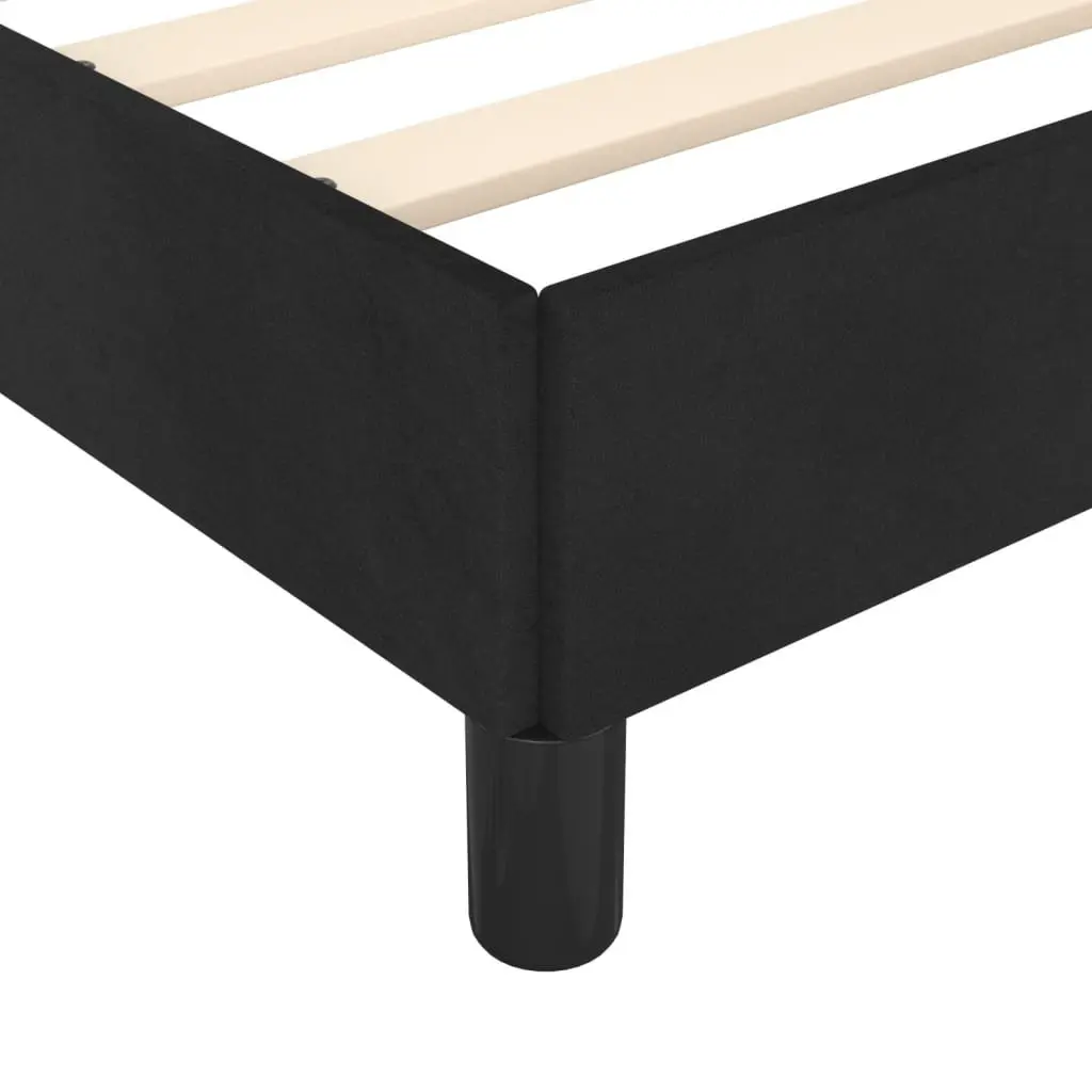 Black Velvet Queen Bed Frame with Adjustable Headboard
