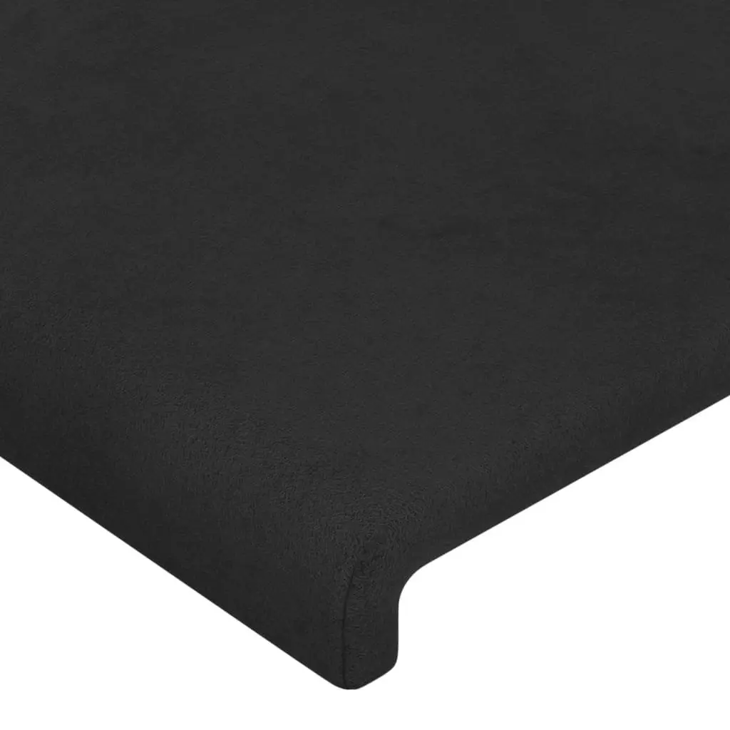 Black Velvet Queen Bed Frame with Adjustable Headboard
