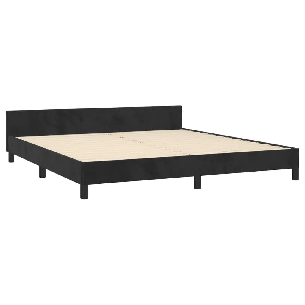 Velvet Queen Bed Frame with Adjustable Headboard