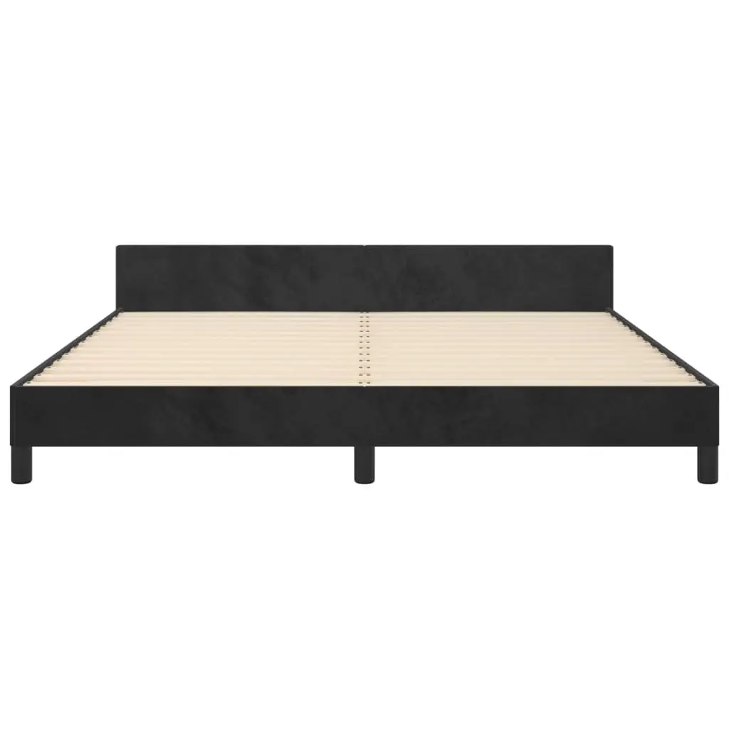 Velvet Queen Bed Frame with Adjustable Headboard