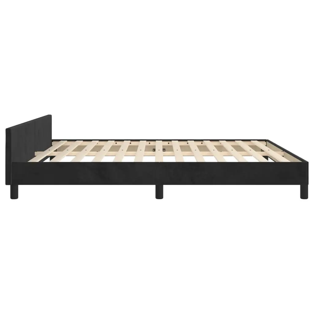 Velvet Queen Bed Frame with Adjustable Headboard