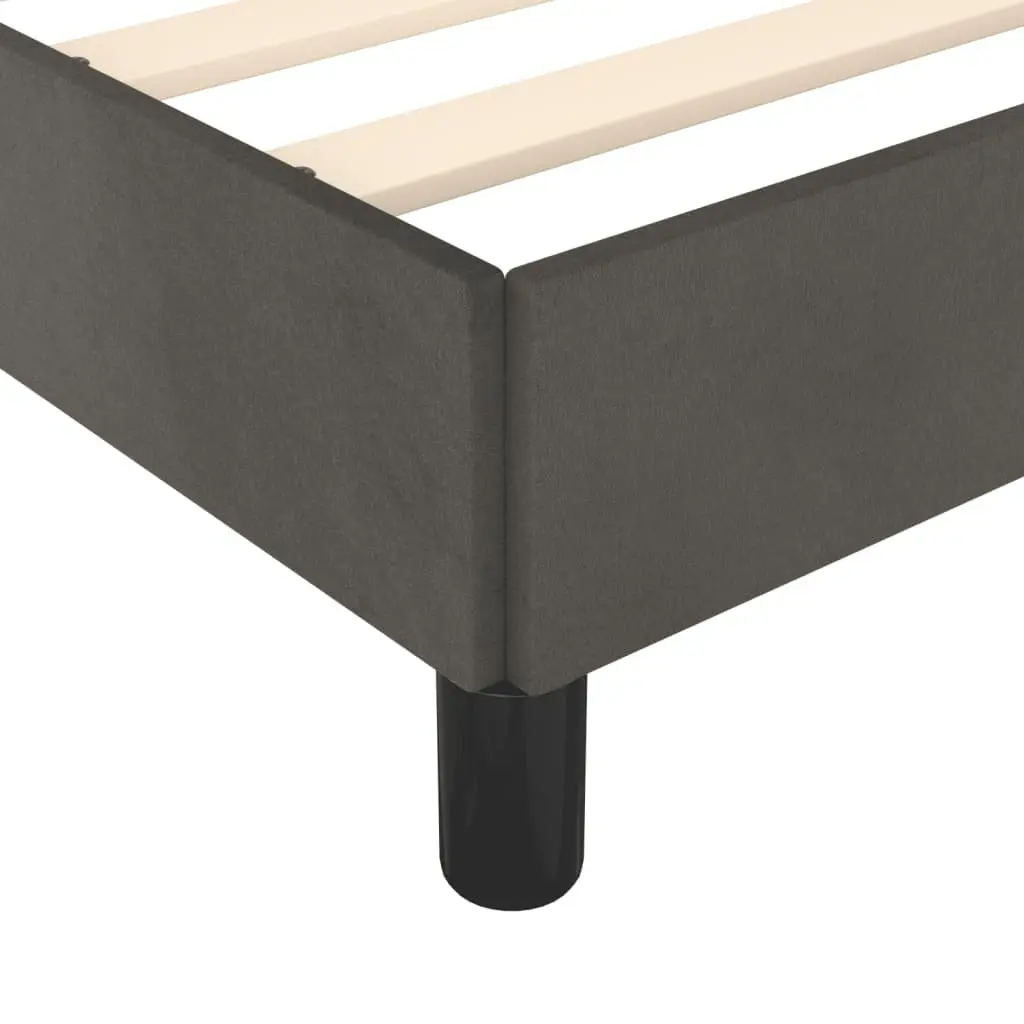 Dark Grey Velvet Queen Bed Frame with Adjustable Headboard