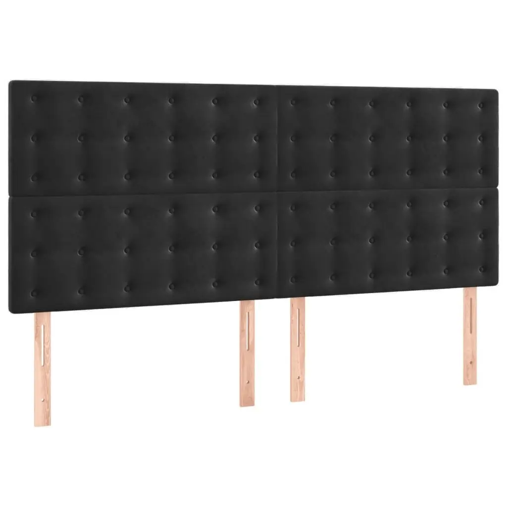 Queen Bed Frame with Adjustable Black Velvet Headboard