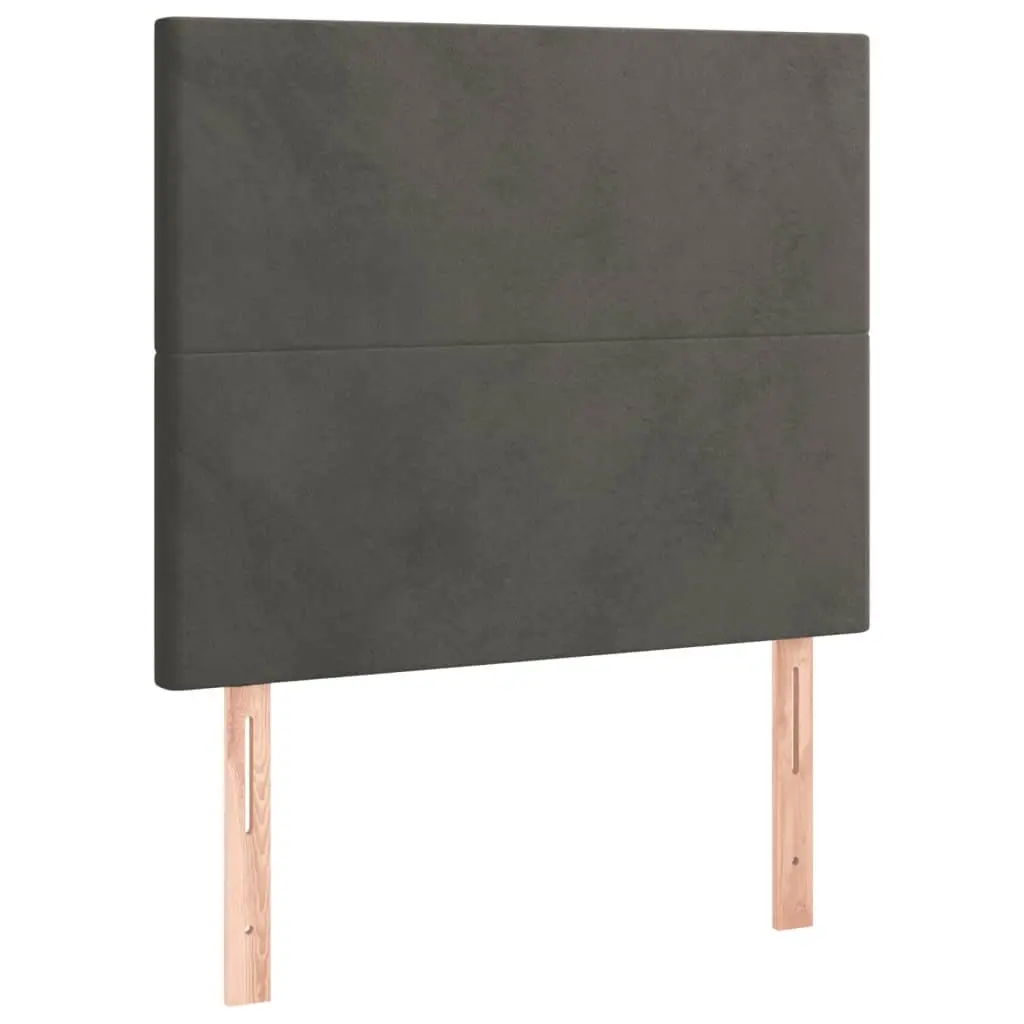 King Single Bed Frame Grey Velvet 107x203cm Upholstered Surface Adjustable Height Headboard