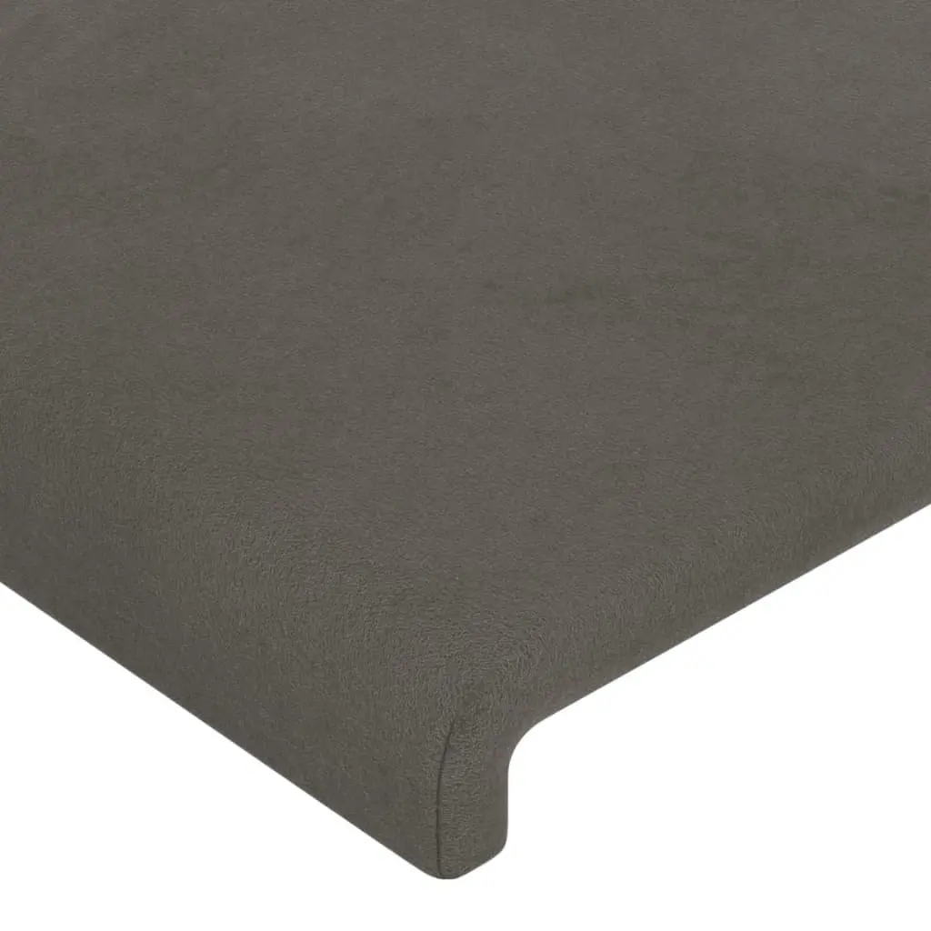 King Single Bed Frame Grey Velvet 107x203cm Upholstered Surface Adjustable Height Headboard