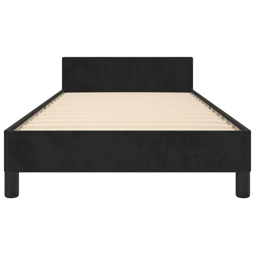 Bed Frame Velvet King Single 107x203 cm Black