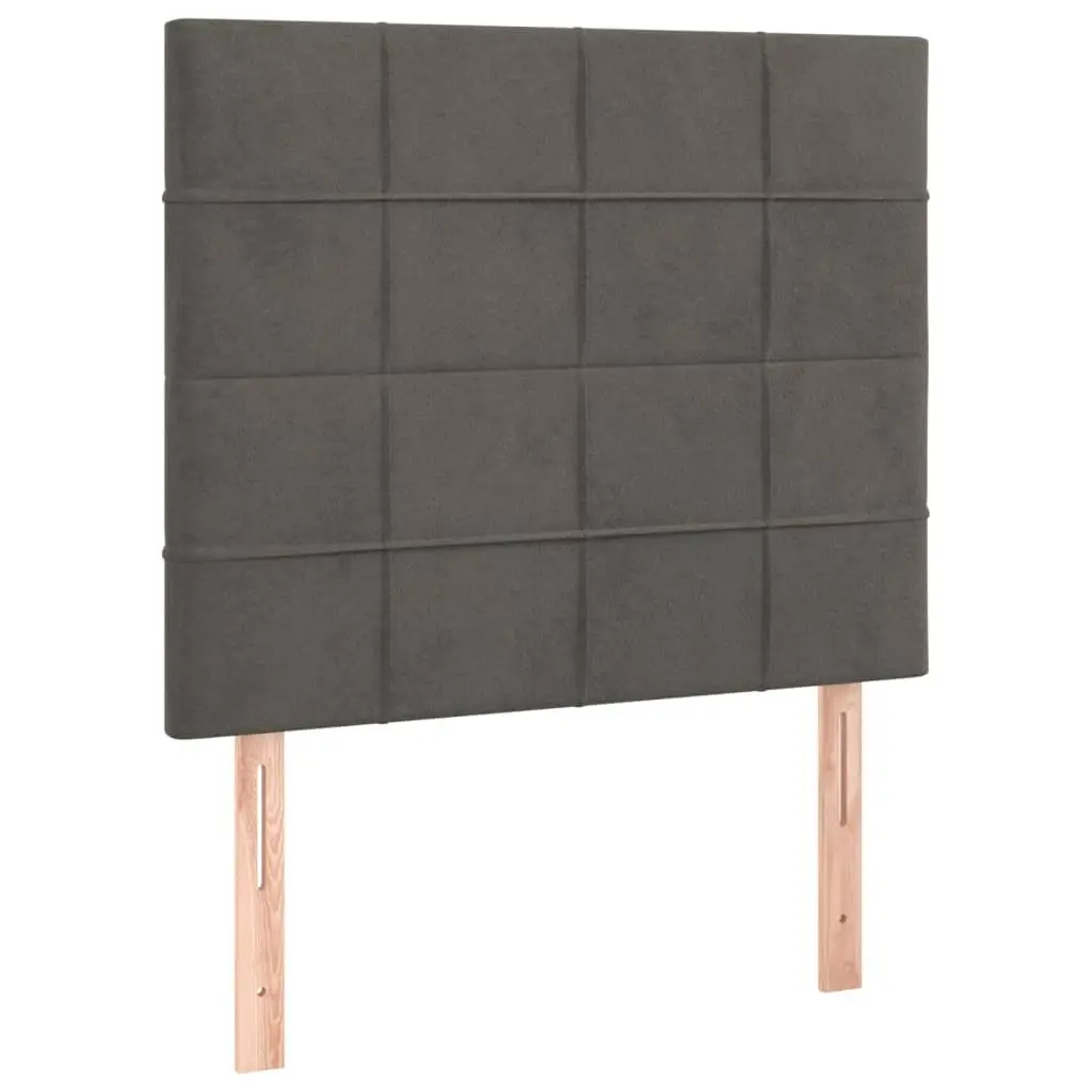 Grey Velvet King Single Bed Frame with Adjustable Headboard