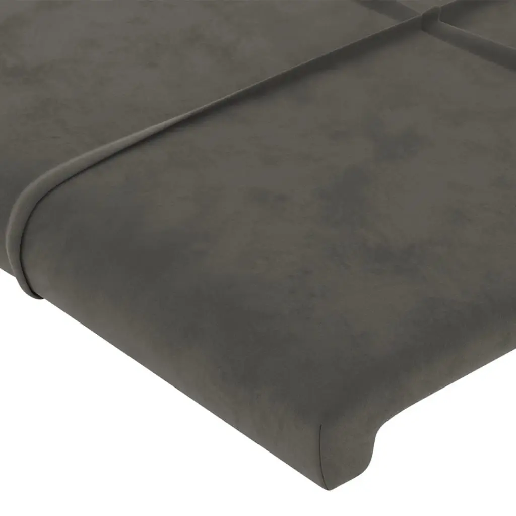 Grey Velvet King Single Bed Frame with Adjustable Headboard