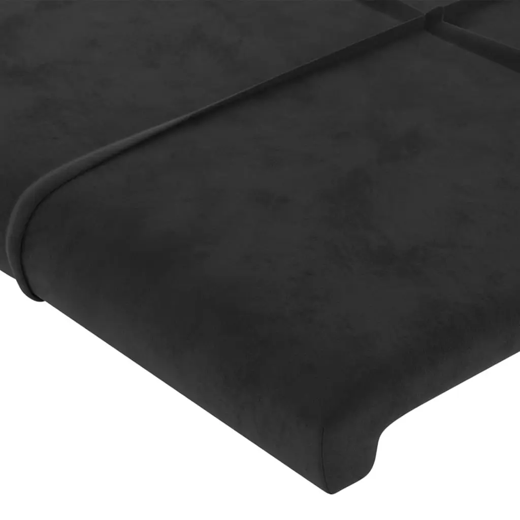 Bed Frame Velvet 107x203cm Black Upholstered