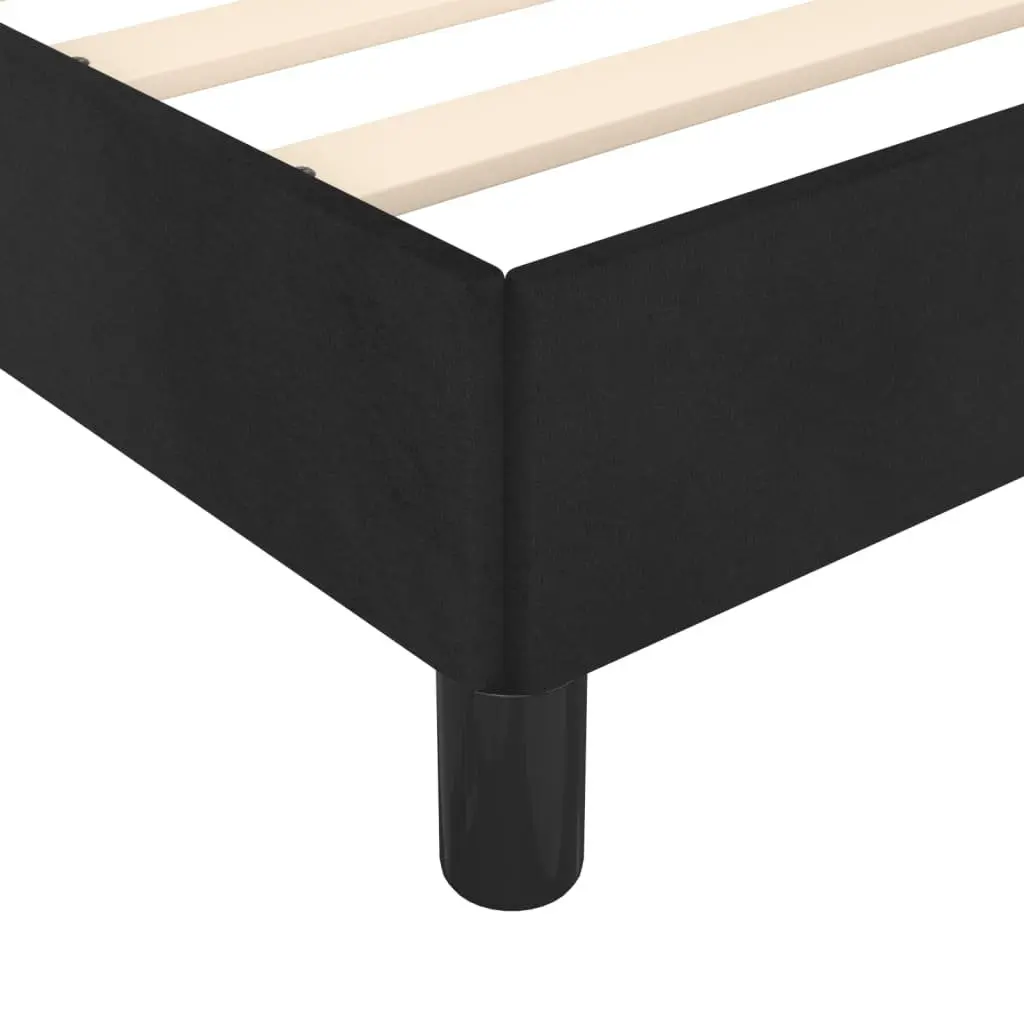 Adjustable King Single Bed Frame with Black Velvet Headboard