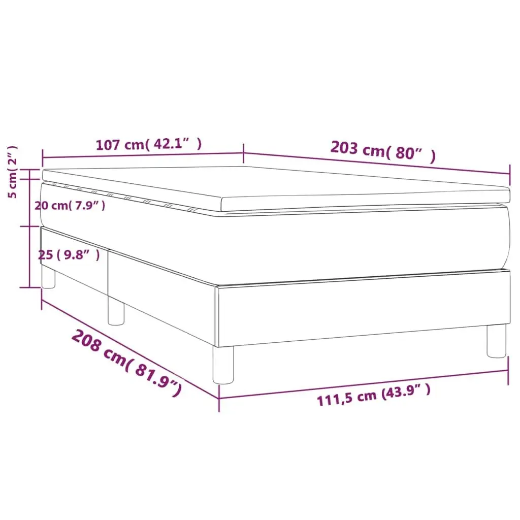 Black Fabric Box Spring Bed with Pocket Spring Mattress