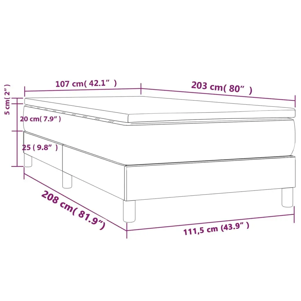 King Single Box Spring Bed with Durable Pocket Spring Mattress