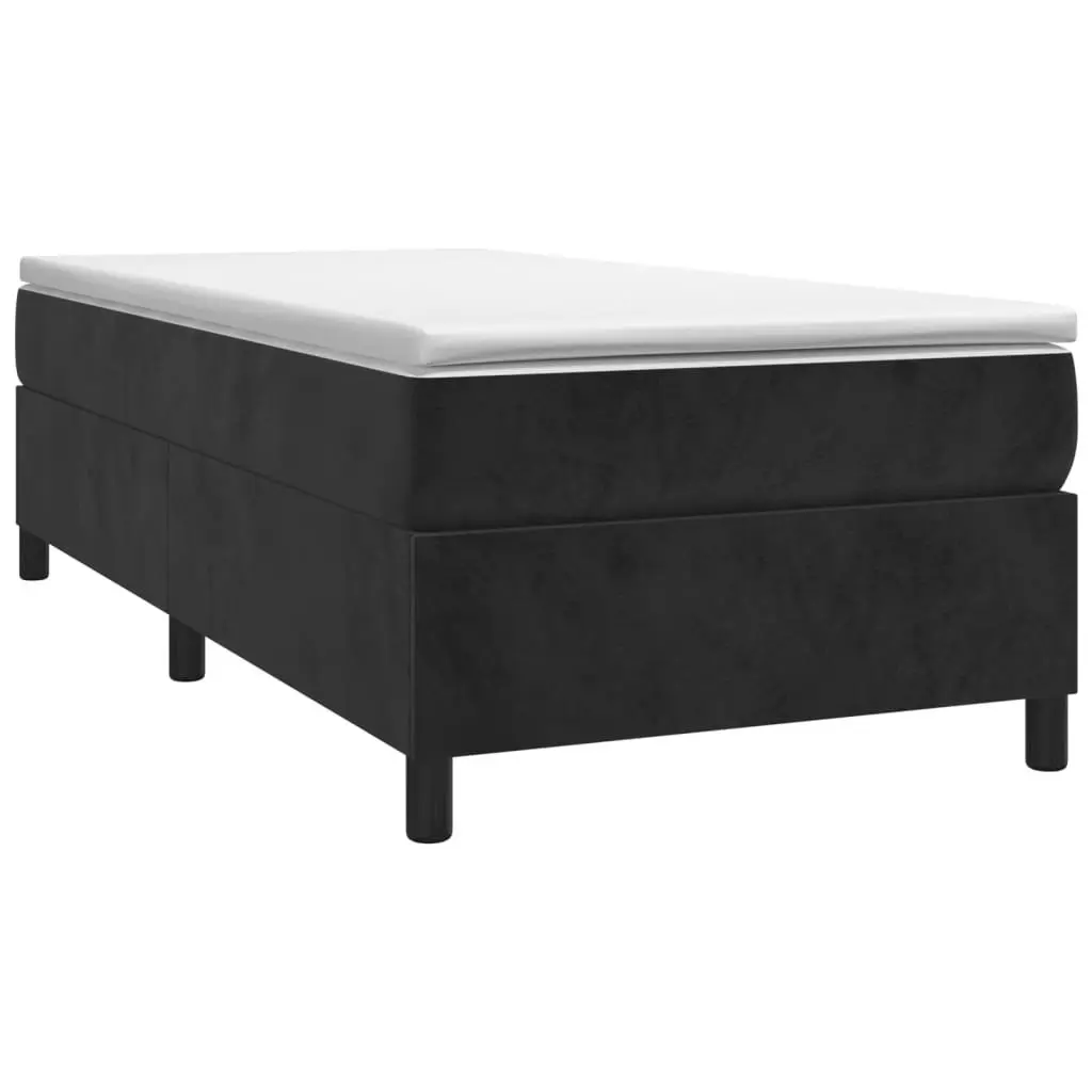 King Single Box Spring Bed with Pocket Spring Mattress in Black