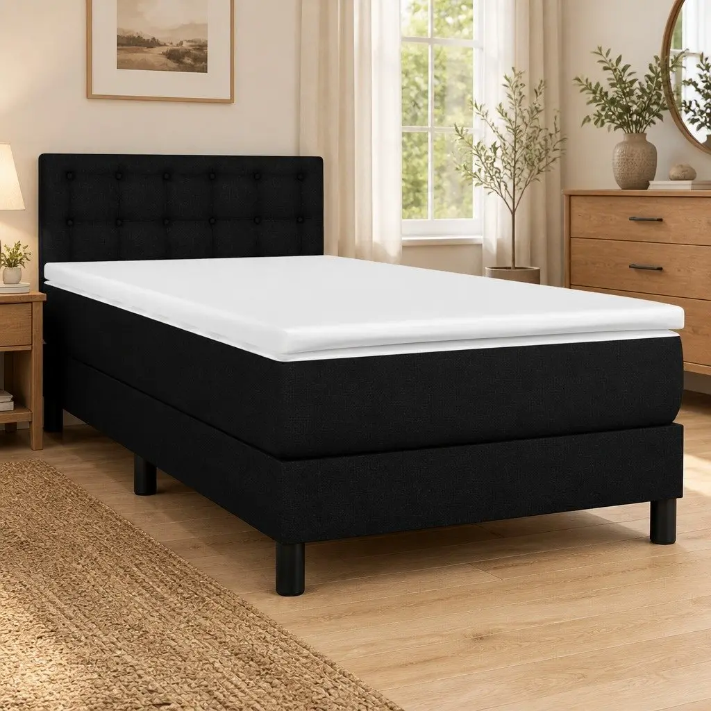Box Spring Bed with Pocket Spring Mattress & Headboard