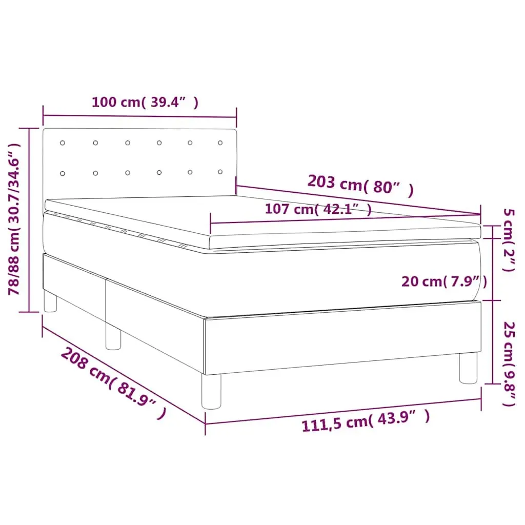 Box Spring Bed with Pocket Spring Mattress & Headboard