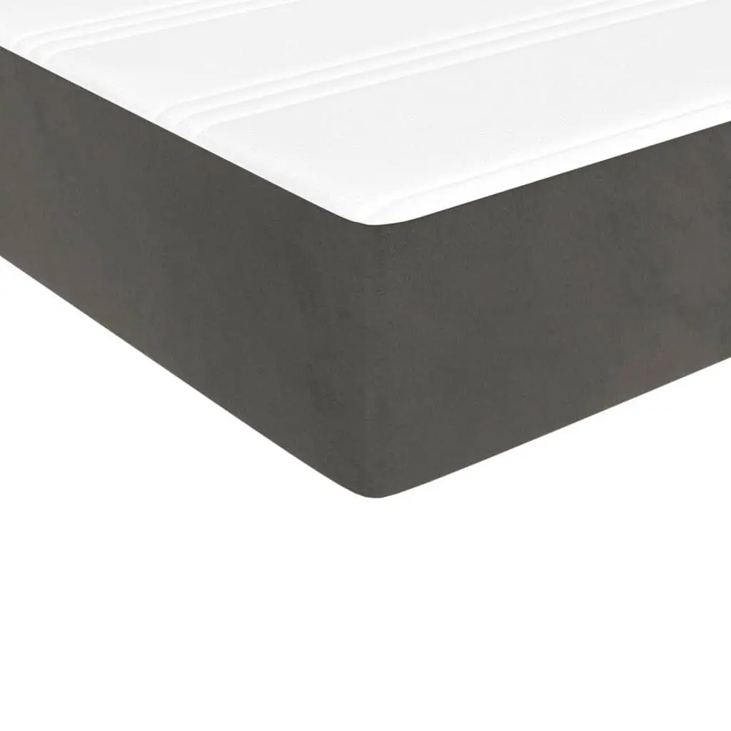 Queen Size Box Spring Bed with Velvet Headboard