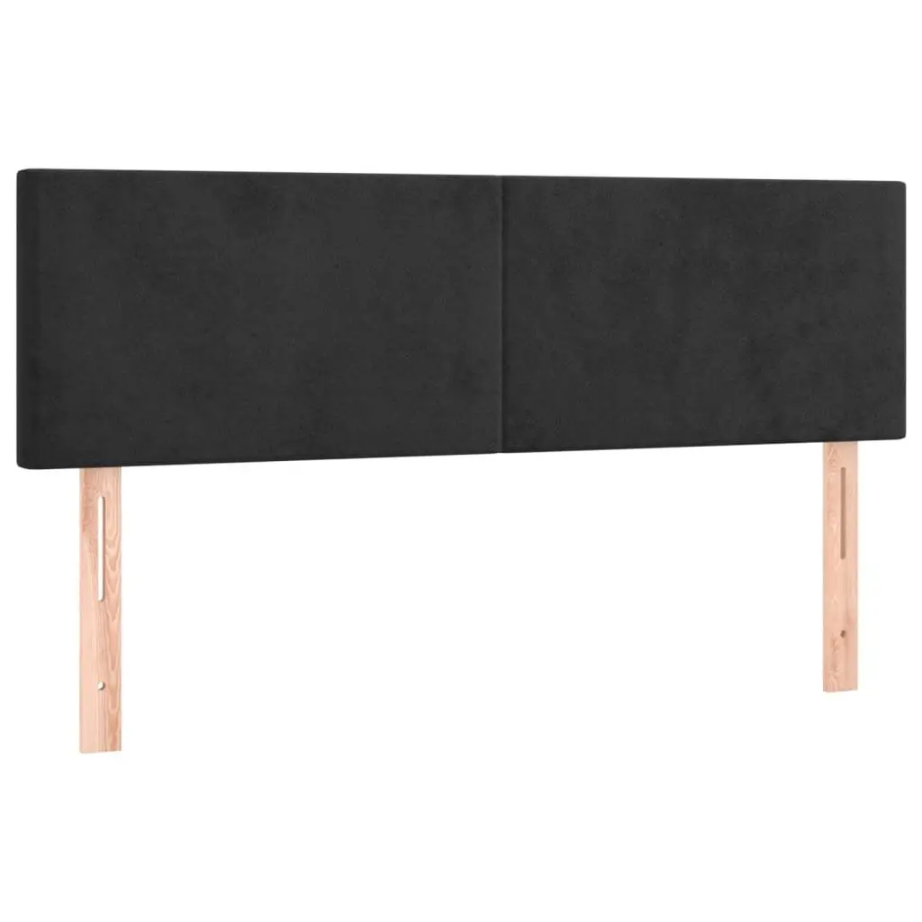 Box Spring Bed Velvet Queen Size 153x203 cm Black with Adjustable Headboard and Pocket Spring Mattress