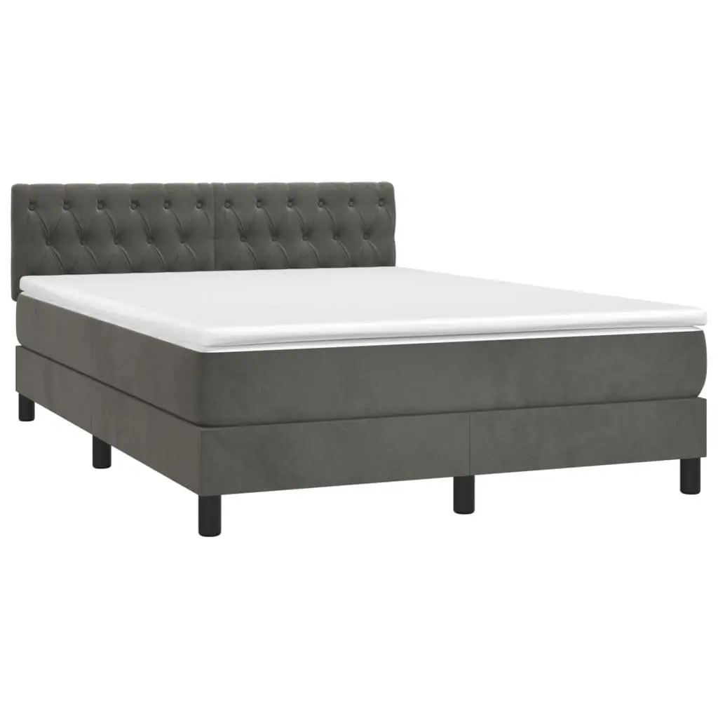 Queen Size Box Spring Bed with Adjustable Headboard