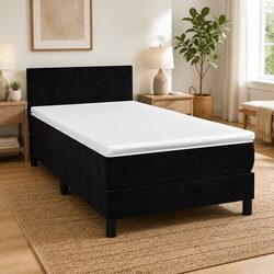 Stylish Box Spring Bed with Adjustable Headboard