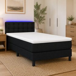 Stylish King Single Box Spring Bed with LED Headboard