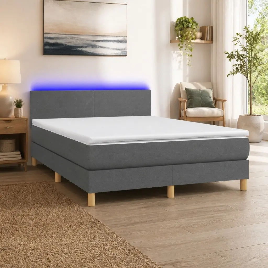 Queen Size Box Spring Bed with Pocket Spring Mattress