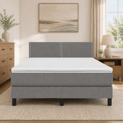 Durable Queen Size Box Spring Bed with Pocket Spring Mattress