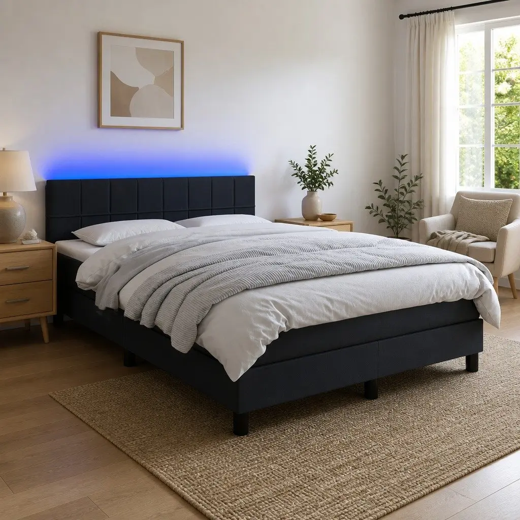 Queen Size Box Spring Bed with Pocket Spring Mattress