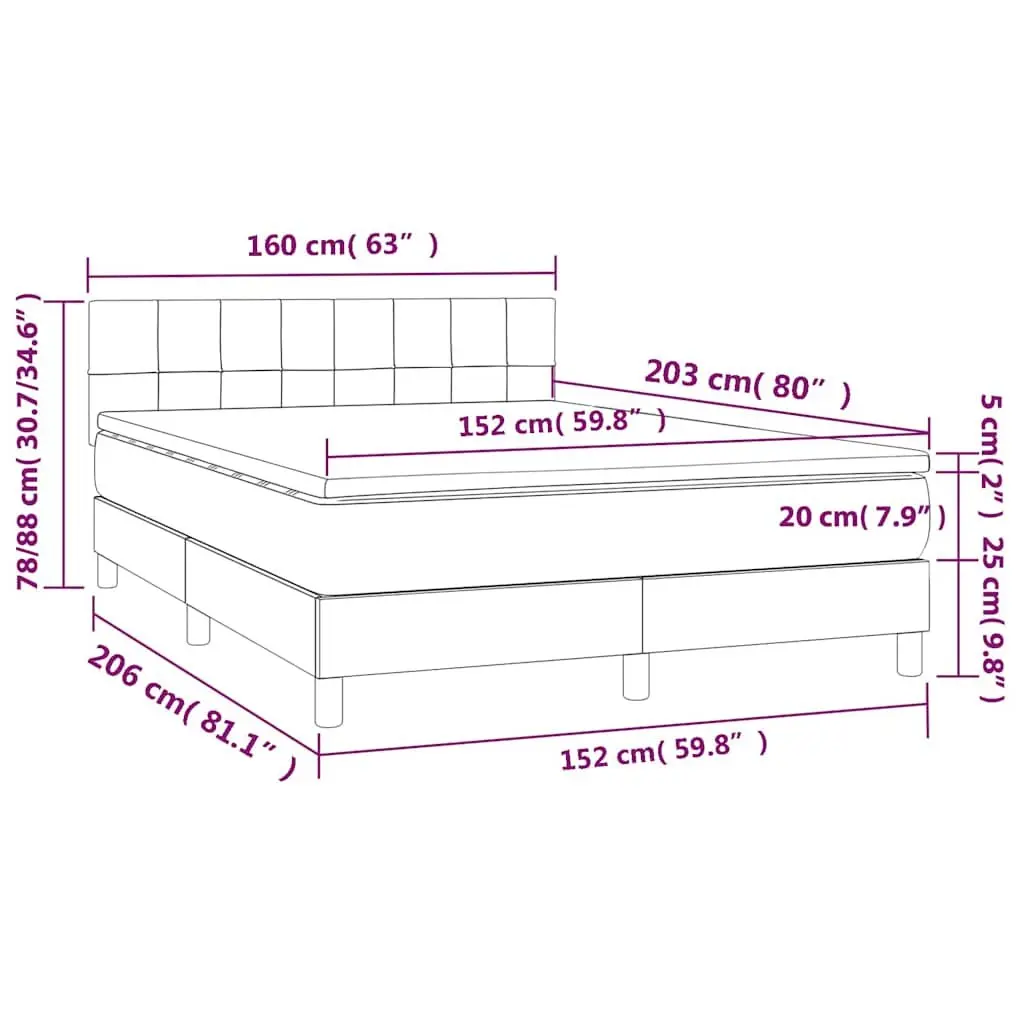 Queen Size Box Spring Bed with Pocket Spring Mattress