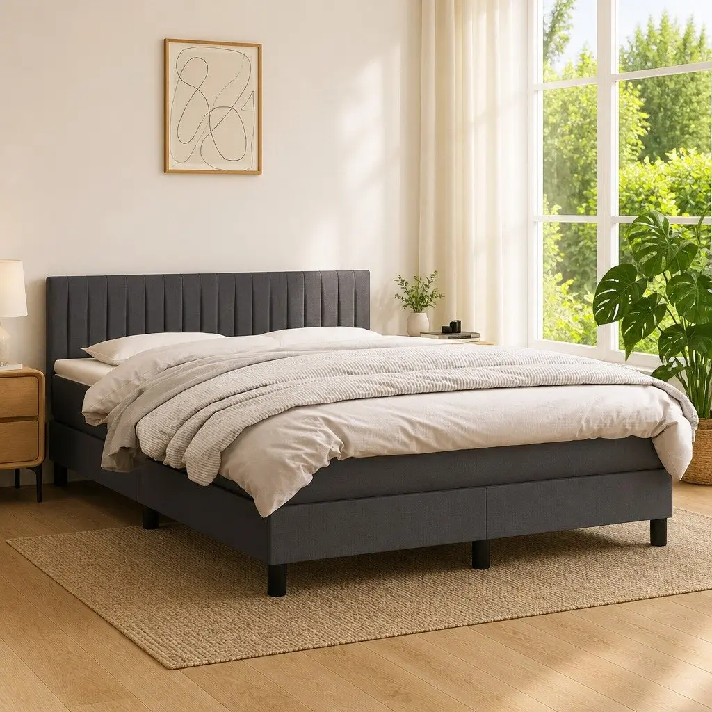 Queen Size Box Spring Bed with Pocket Spring Mattress