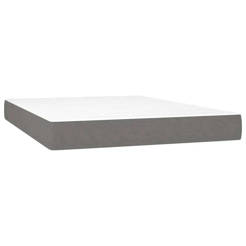 Queen Size Box Spring Bed with Adjustable LED Headboard