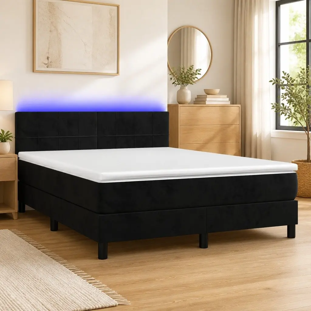 Queen Box Spring Bed with Durable Pocket Spring Mattress