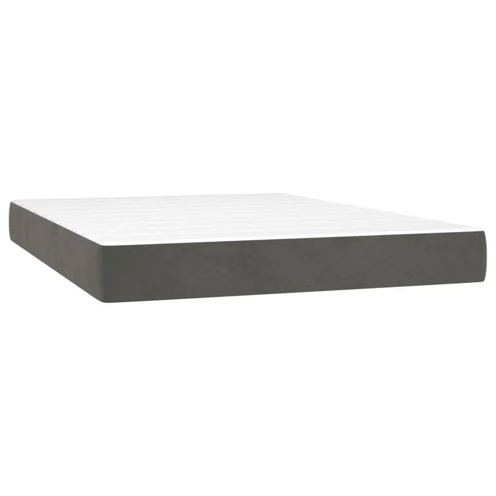 Queen Size Box Spring Bed with Pocket Spring Mattress and LED Headboard