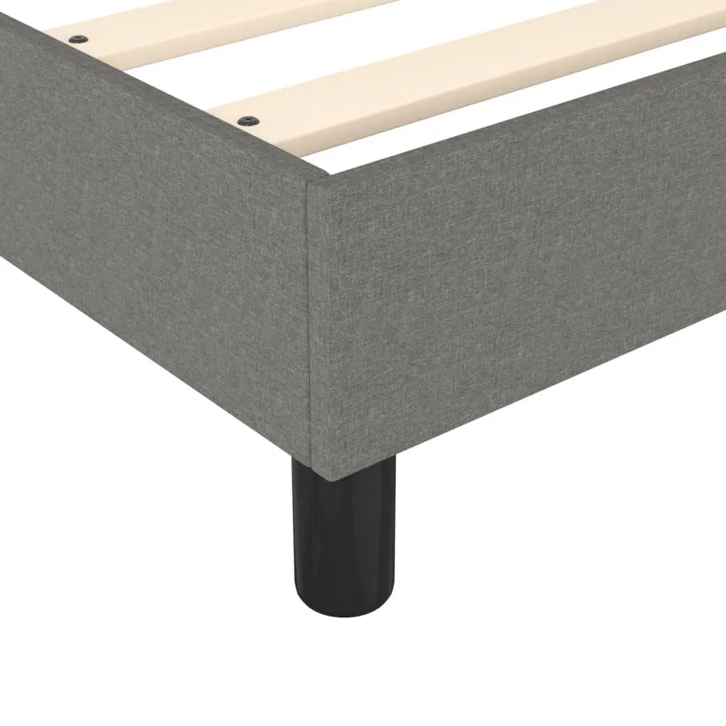 Box Spring Bed Pocket Spring Mattress Grey Fabric Queen Size Adjustable Headboard