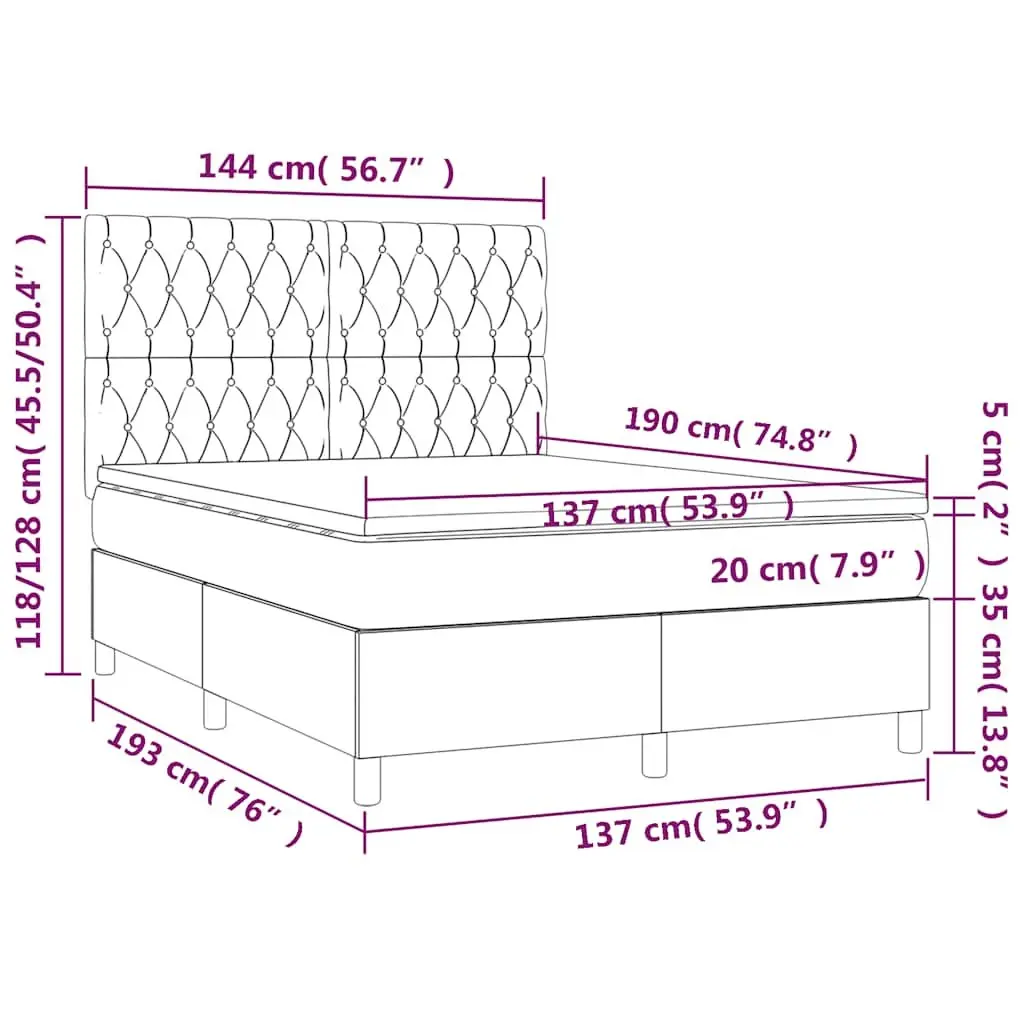 Black Velvet Box Spring Bed with Adjustable Mattress Set
