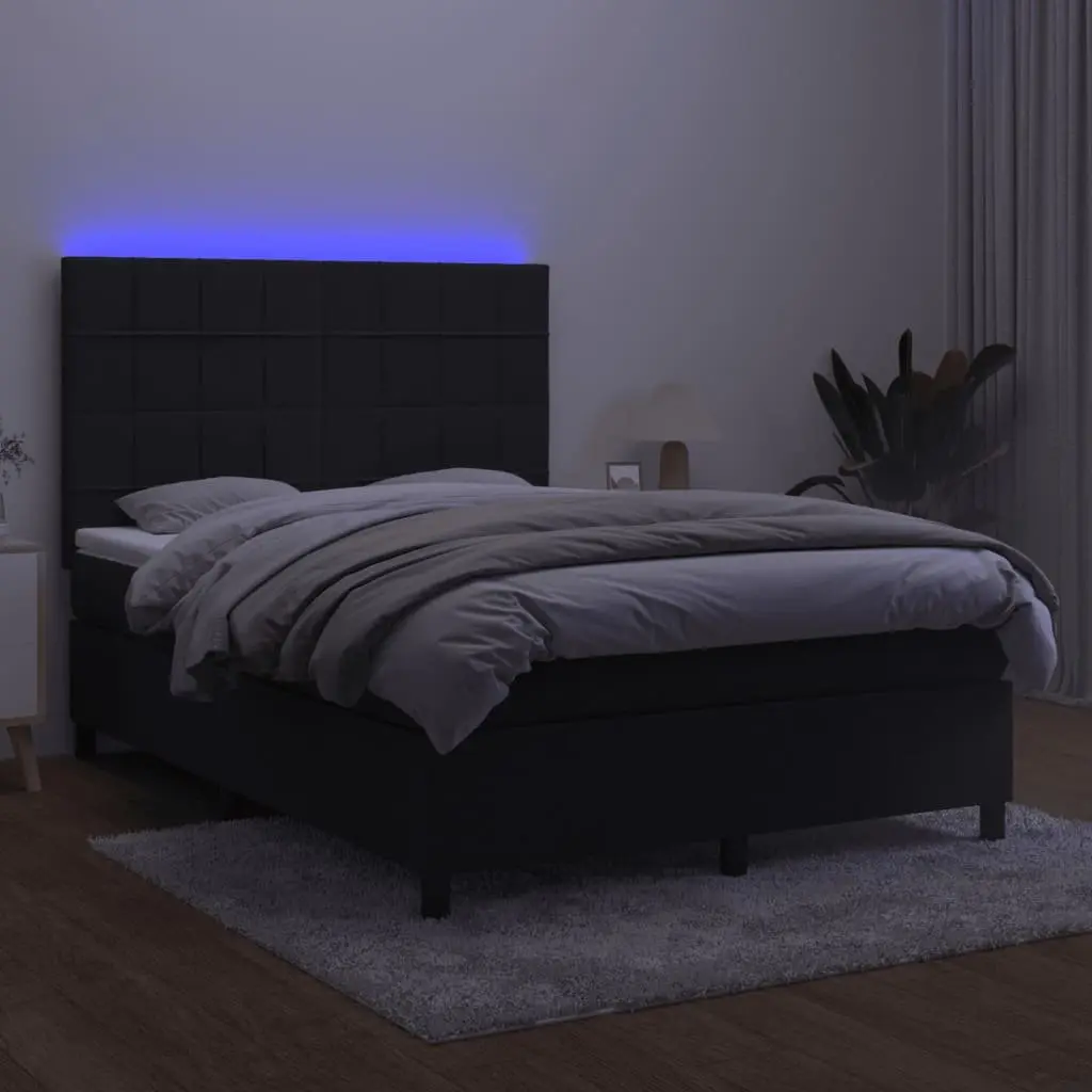 Box Spring Bed with Pocket Spring Mattress and LED